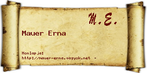 Mauer Erna névjegykártya